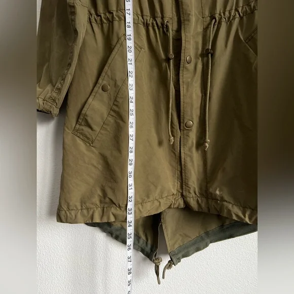 J.Crew Oversized Fishtail Anorak Utility Jacket Military Olive Green Size XS - Picture 4 of 9